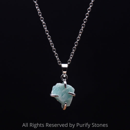 Amazonite Necklace With Silver Chain