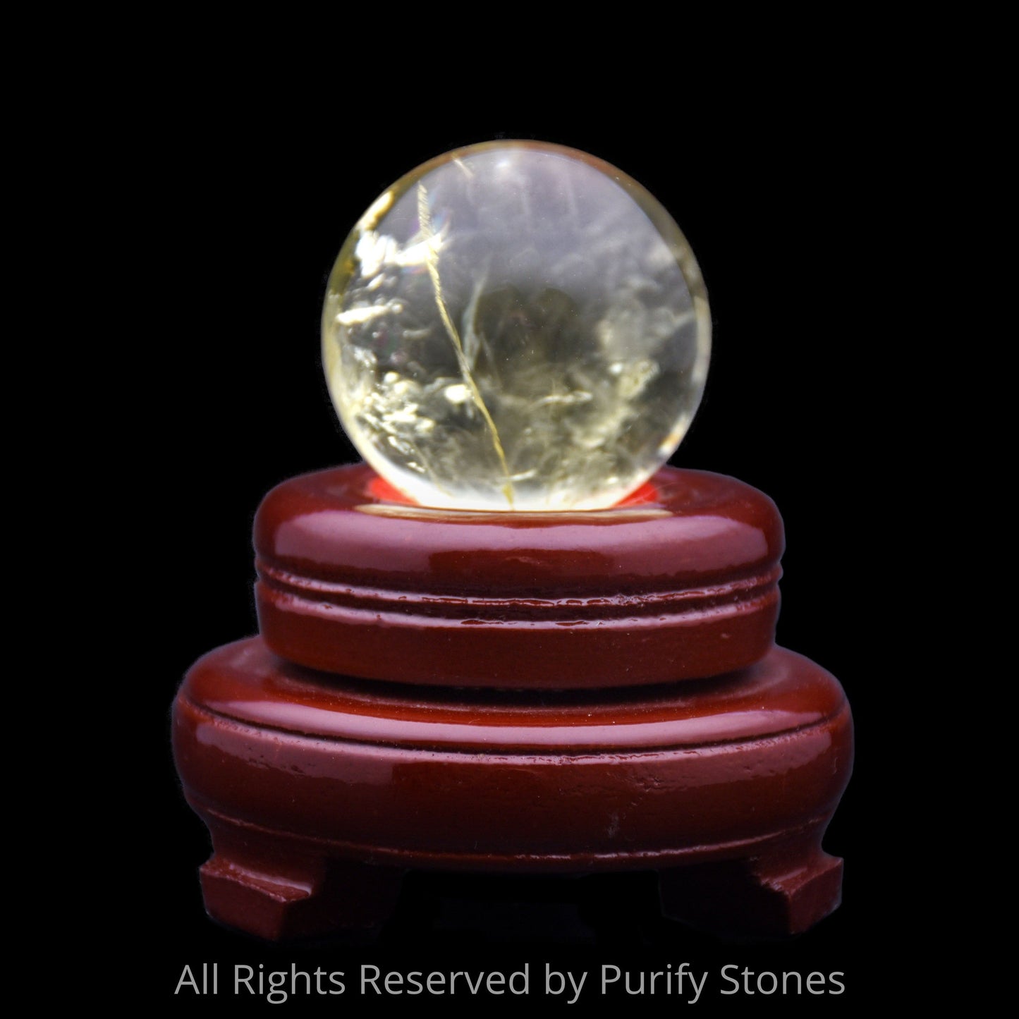 Fortune Finder Citrine Sphere With Wooden Base 40mmx40mm/100g