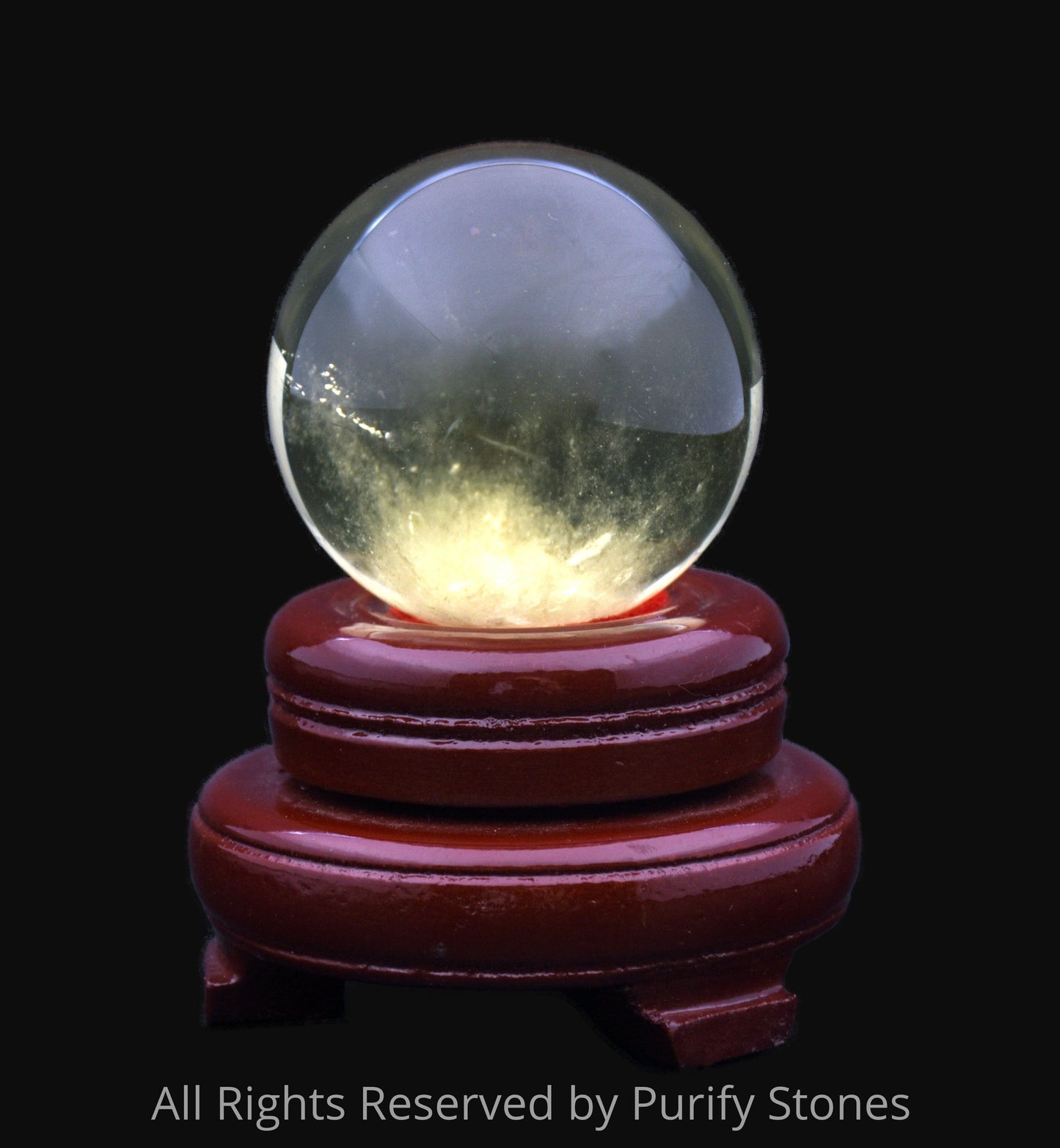Fortune Finder Citrine Sphere With Wooden Base 50mmx50mm/214g