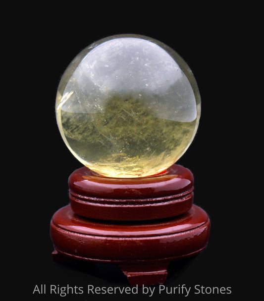 Fortune Finder Citrine Sphere With Wooden Base 60mmx60mm/387g