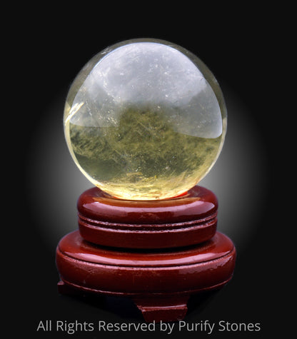 Fortune Finder Citrine Sphere With Wooden Base 60mmx60mm/387g